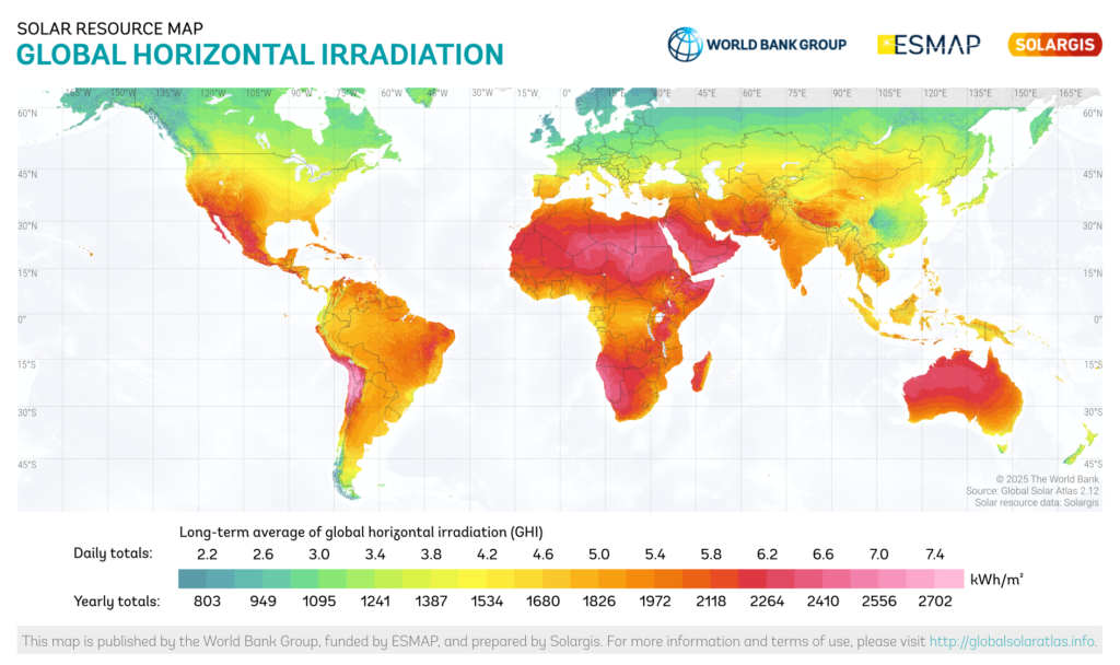 Global Photovoltaic Power Potential by Country all over the world